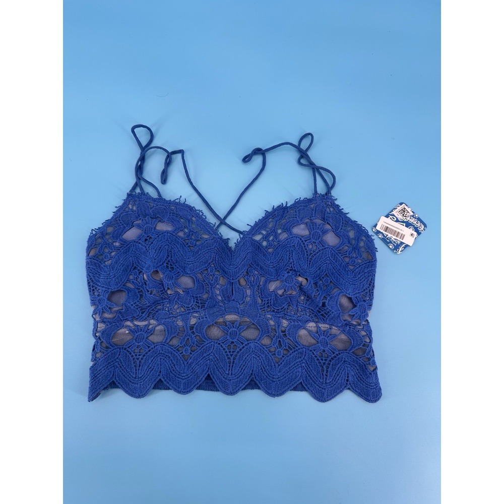 NWTFree People Intimately FP‎ Adella Longline Lace Teal Blue Bralette W's Sz XS
